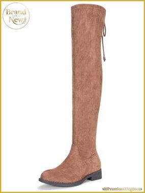 Womens Synthetic Suede Over the Knee Flat Heel Thigh High Boots